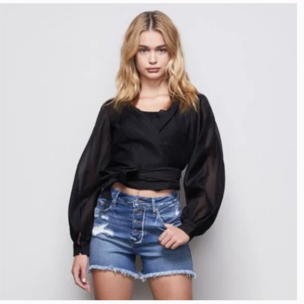 Good American Bombshell Exposed Button Fly Shorts Size 6/28